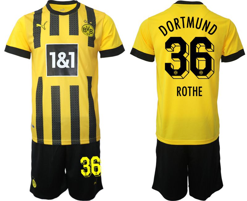 Men 2022-2023 Club Borussia Dortmund home yellow #36 Soccer Jersey